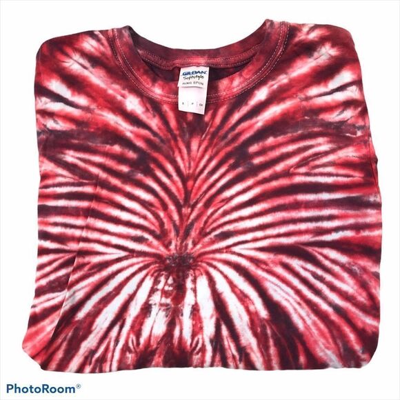 Ladies Gildan Long Sleeved Tie Dyed T-Shirt Small - Picture 6 of 10